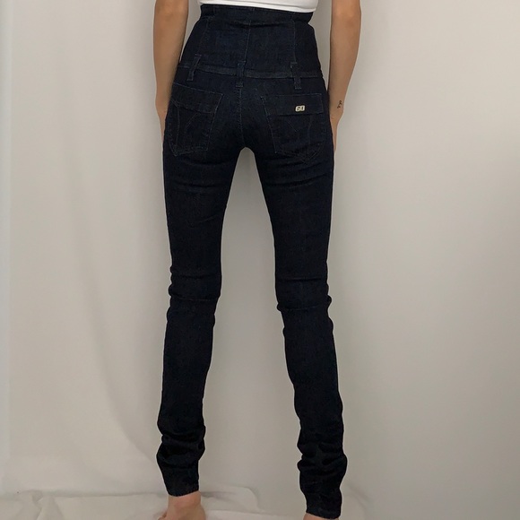 Miss Sixty Dk Blue Corset Skinny Jeans Sz 24 - Picture 3 of 8